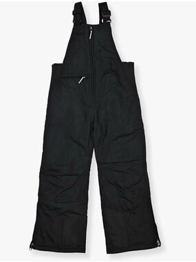 Kids Black Insulated Snow Bib Overalls
